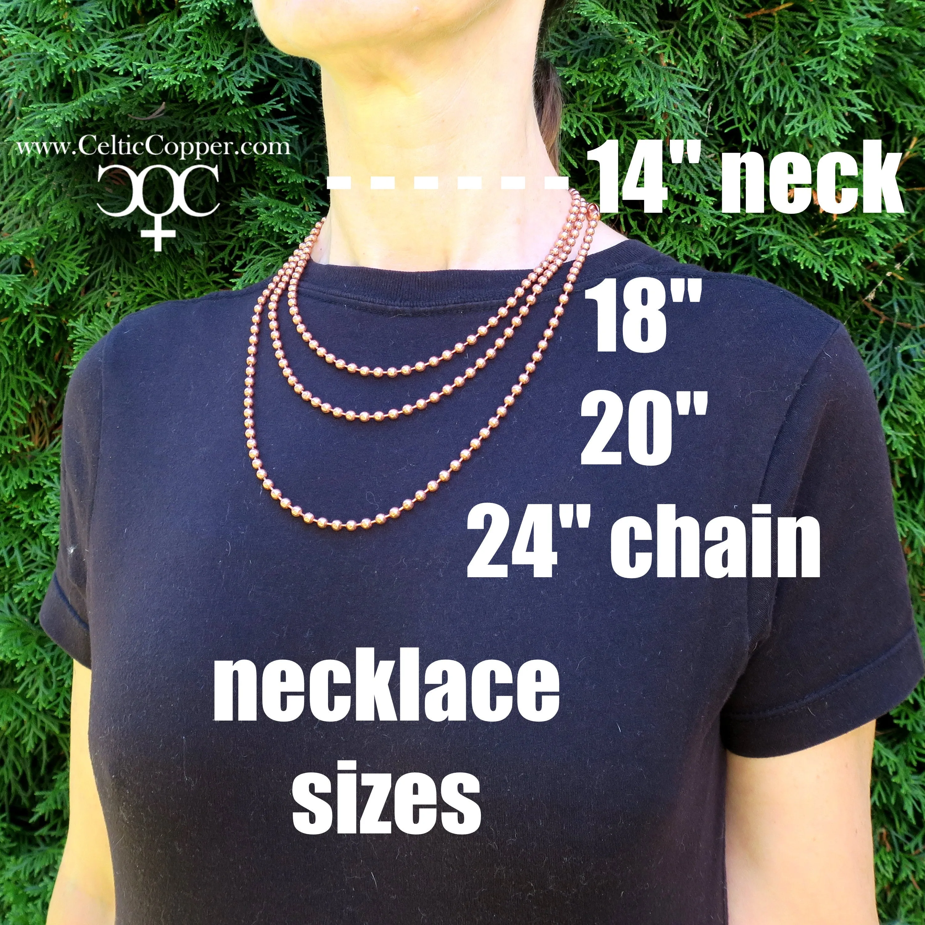 Solid Copper Cuban Curb Chain Necklace 24 Inches NC72 Copper 5mm Curb Chain Necklace 24 Inch Long Chain