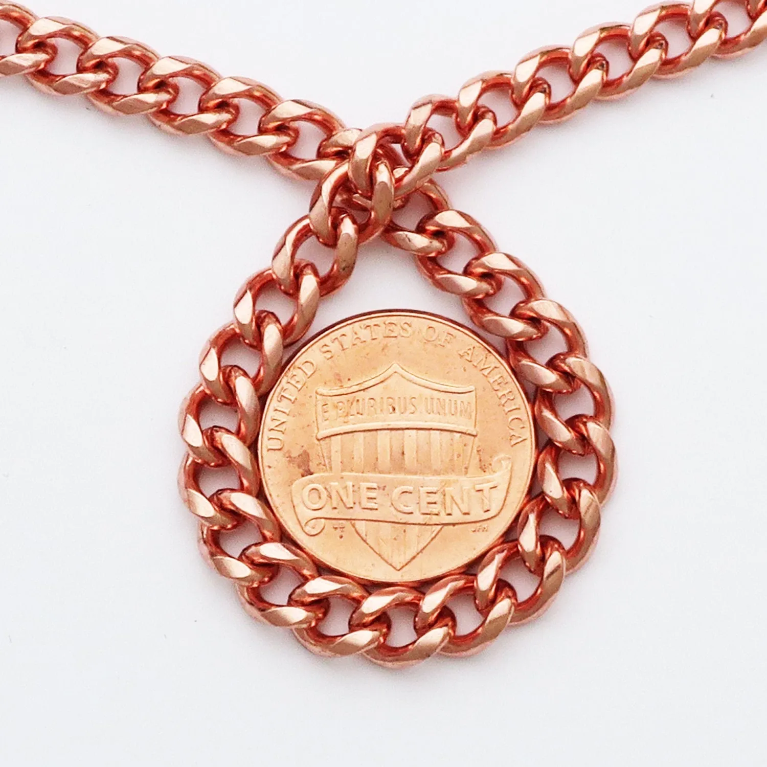 Solid Copper Cuban Curb Chain Necklace 24 Inches NC72 Copper 5mm Curb Chain Necklace 24 Inch Long Chain