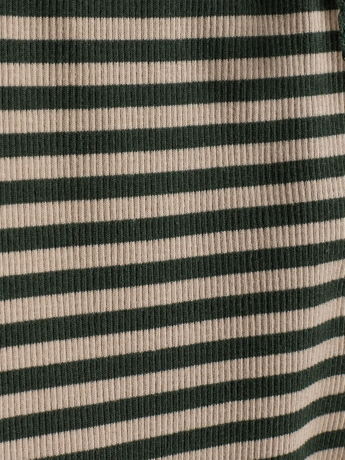 Striped Basic Rib Trousers - Kids - Dark Green/Beige