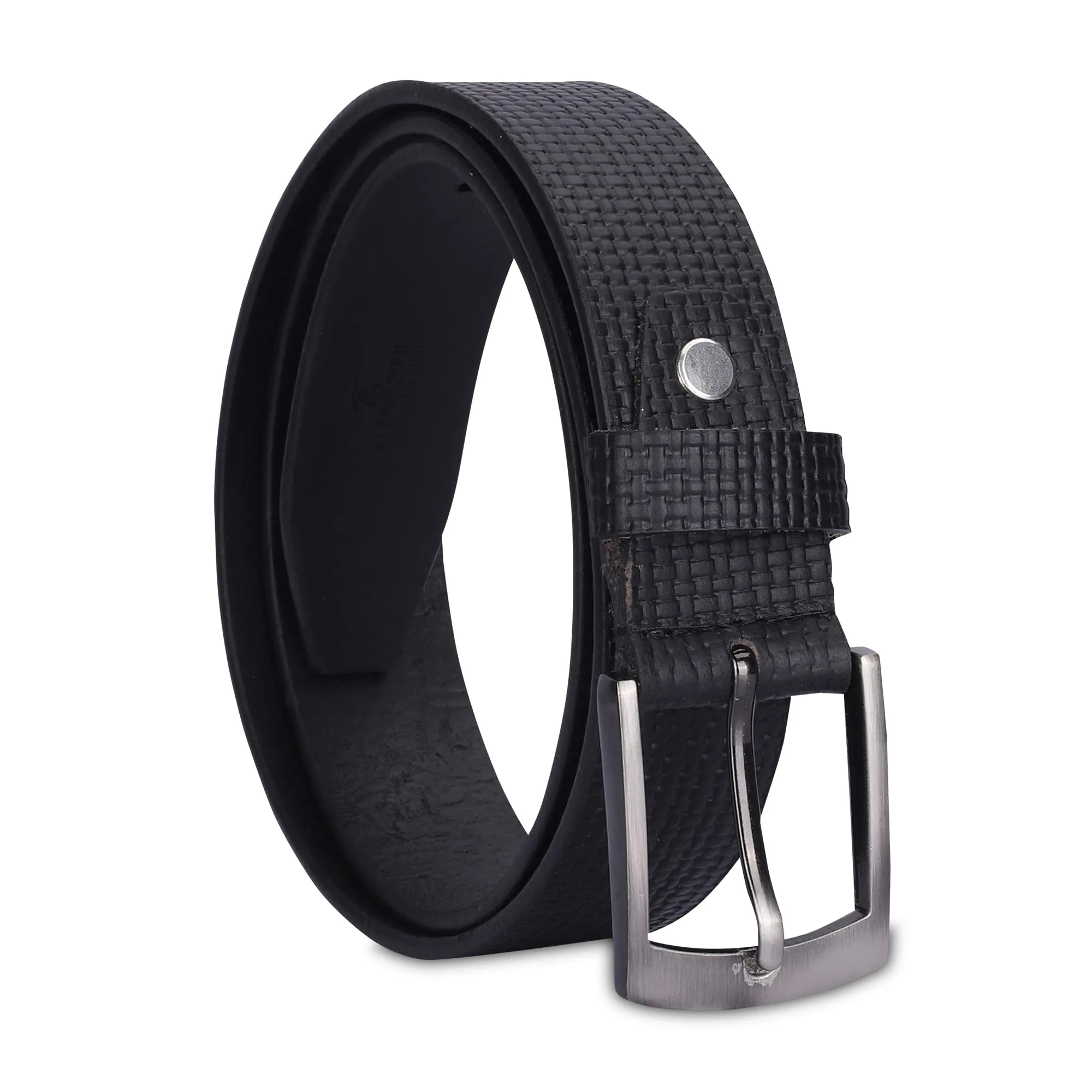 THE CLOWNFISH Men's Genuine Leather Belt -Black (Size-40 inches)