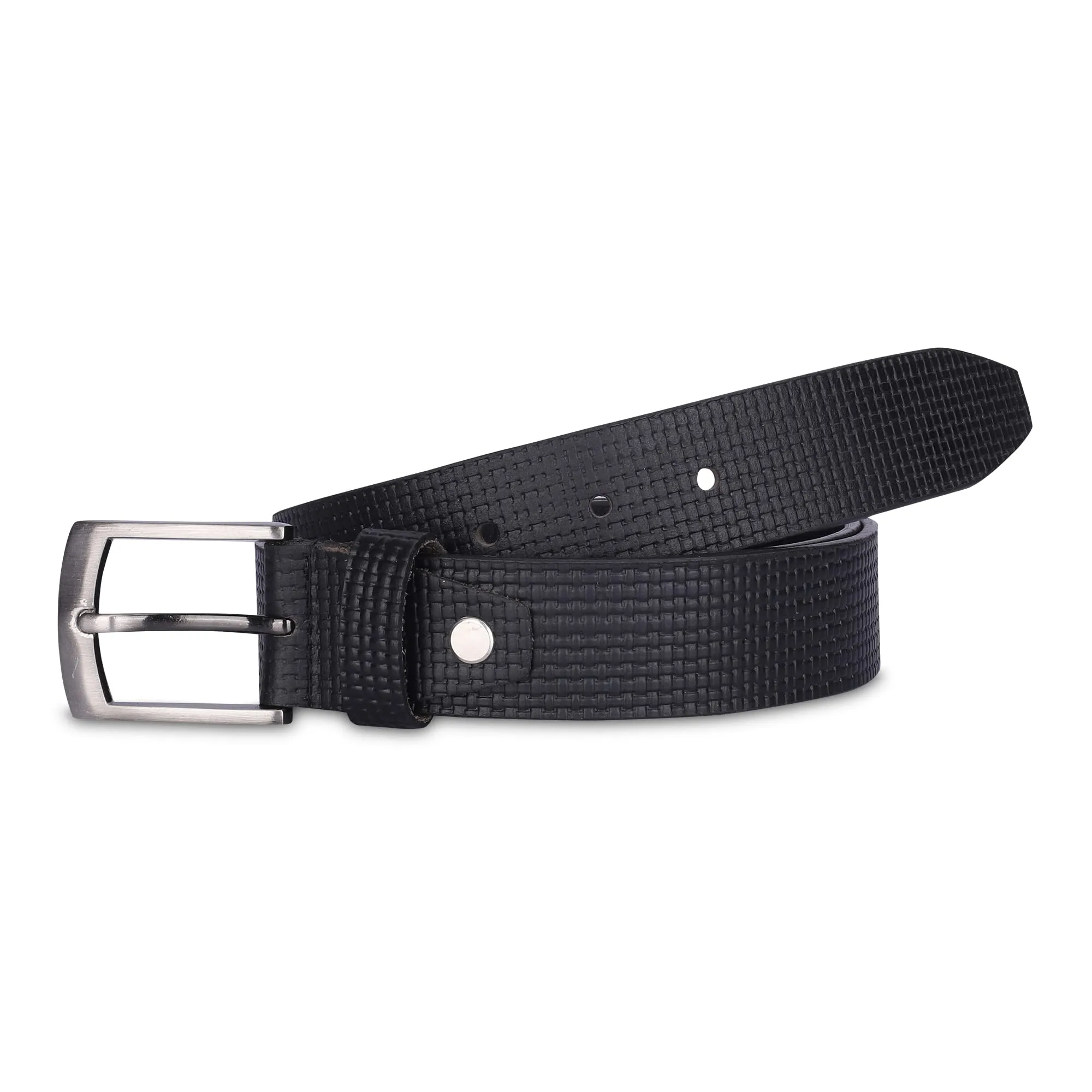 THE CLOWNFISH Men's Genuine Leather Belt -Black (Size-40 inches)