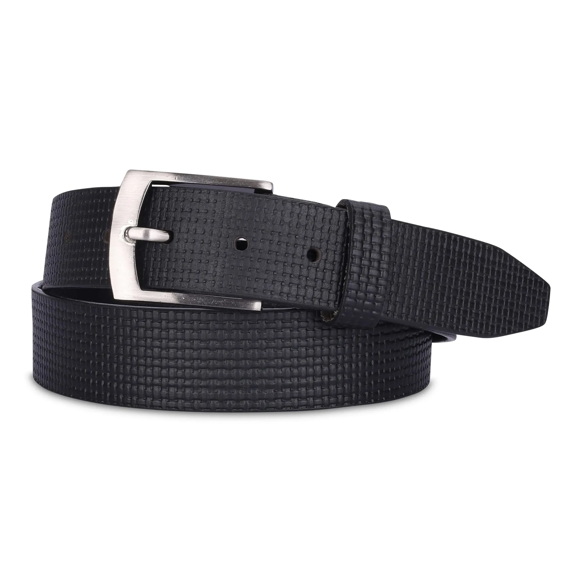 THE CLOWNFISH Men's Genuine Leather Belt -Black (Size-40 inches)