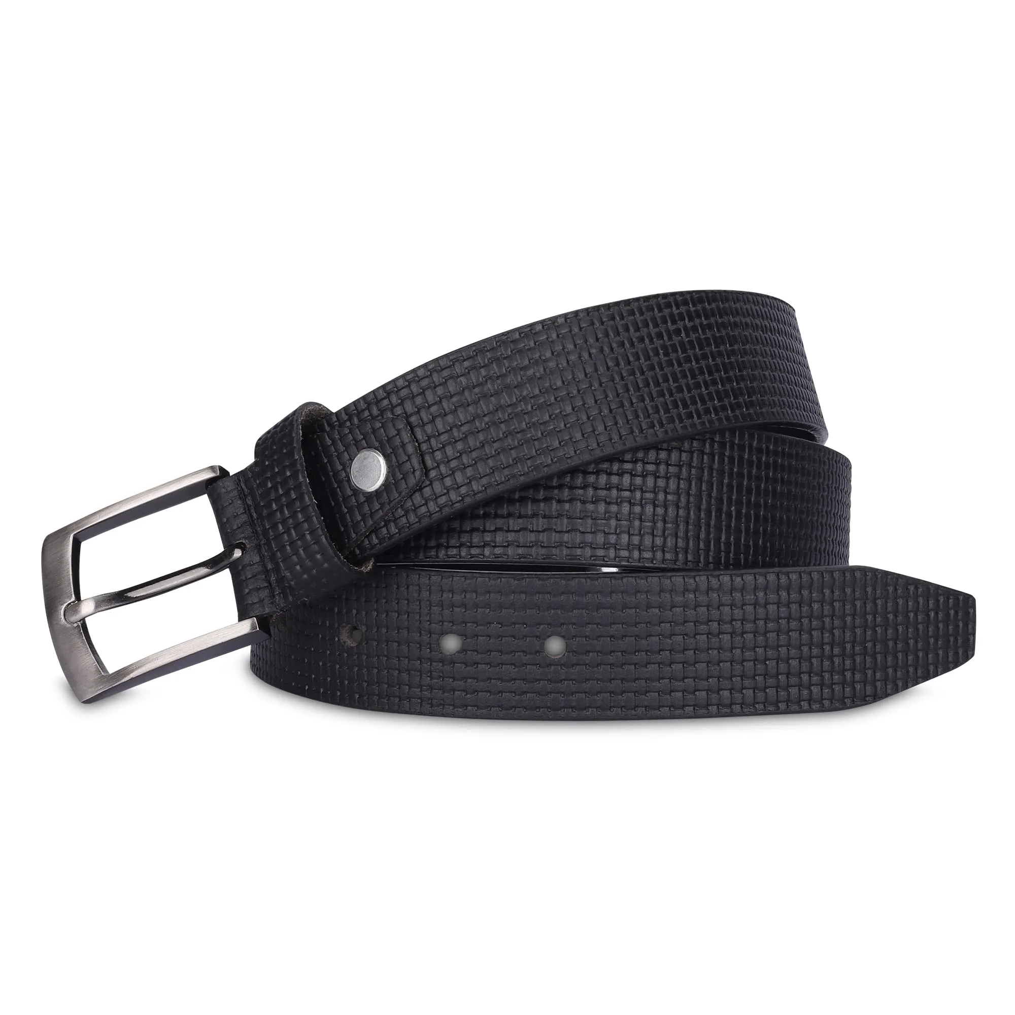 THE CLOWNFISH Men's Genuine Leather Belt -Black (Size-40 inches)