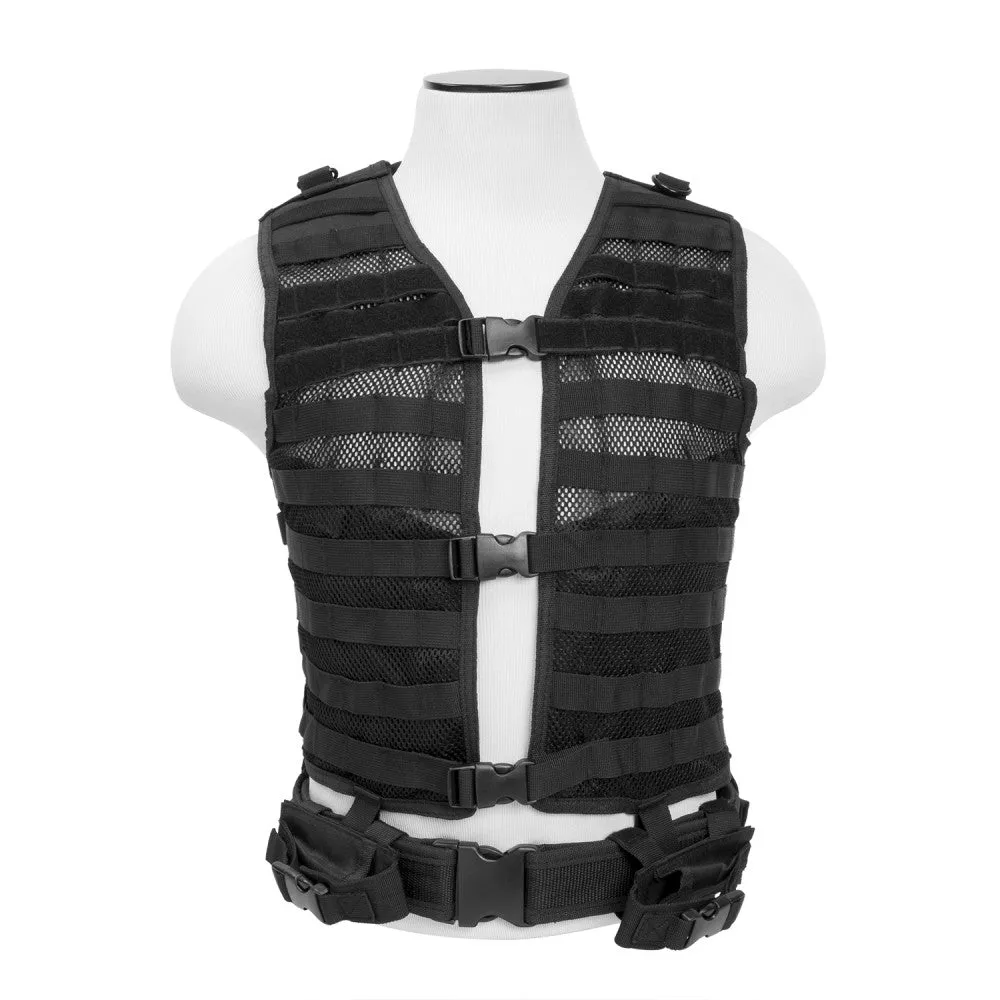 VISM Tactical MOLLE Vest w/ Hydration Pouch & Belt by NcSTAR