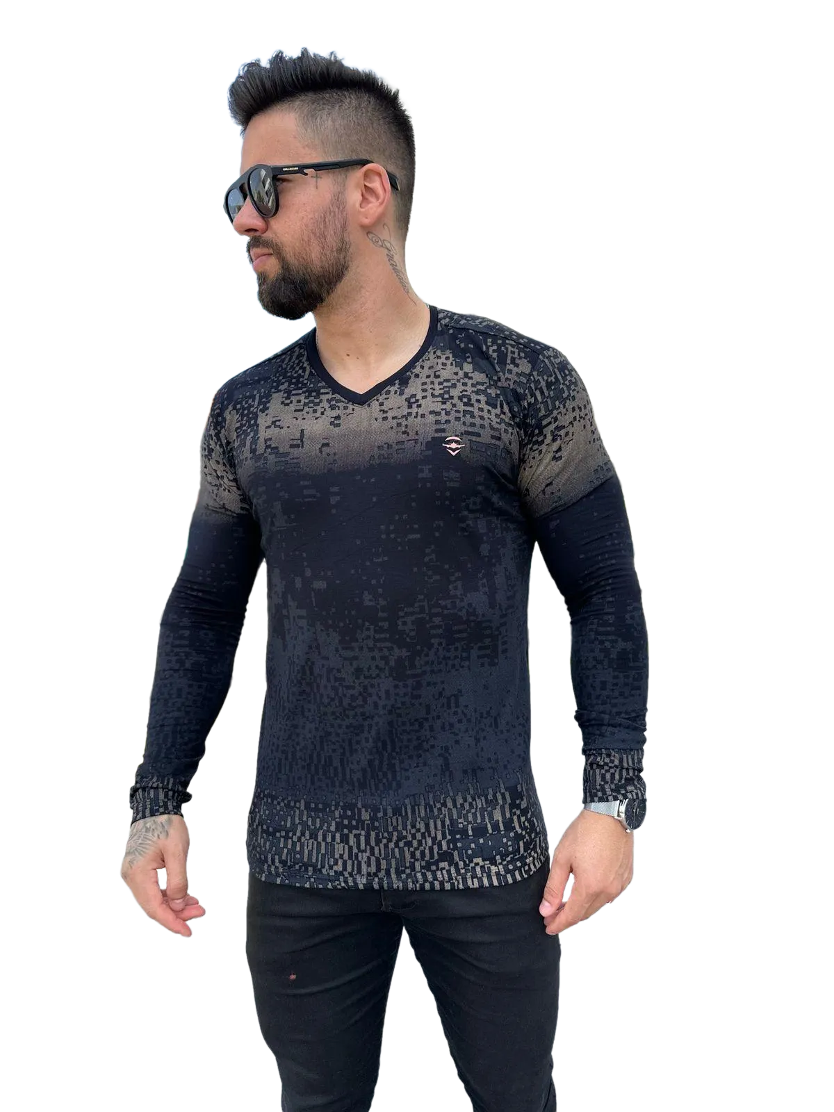 Volar Men's Long Sleeve V Neck Shirt 10v1