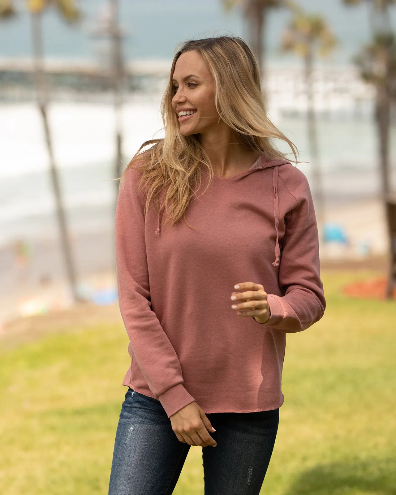 Women’s Lightweight California Wave Wash Hooded Sweatshirt